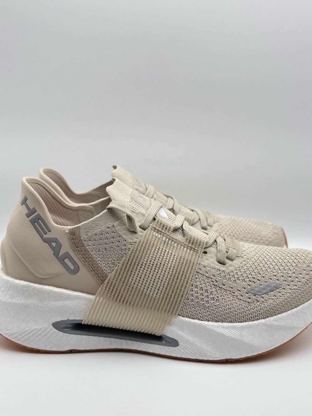 Head Women’s Beige Knit Slip-On Sneakers with Elastic Strap